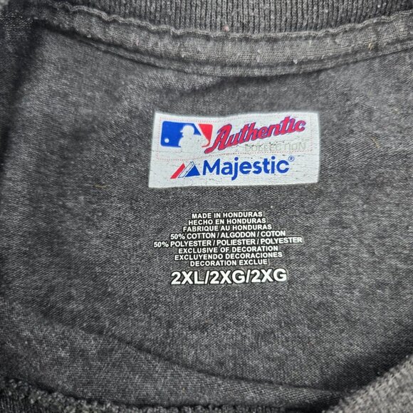 Atlanta Braves 2012 Playoffs T-Shirt 2XL Majestic MLB Authentic Collection Gray - Picture 5 of 6